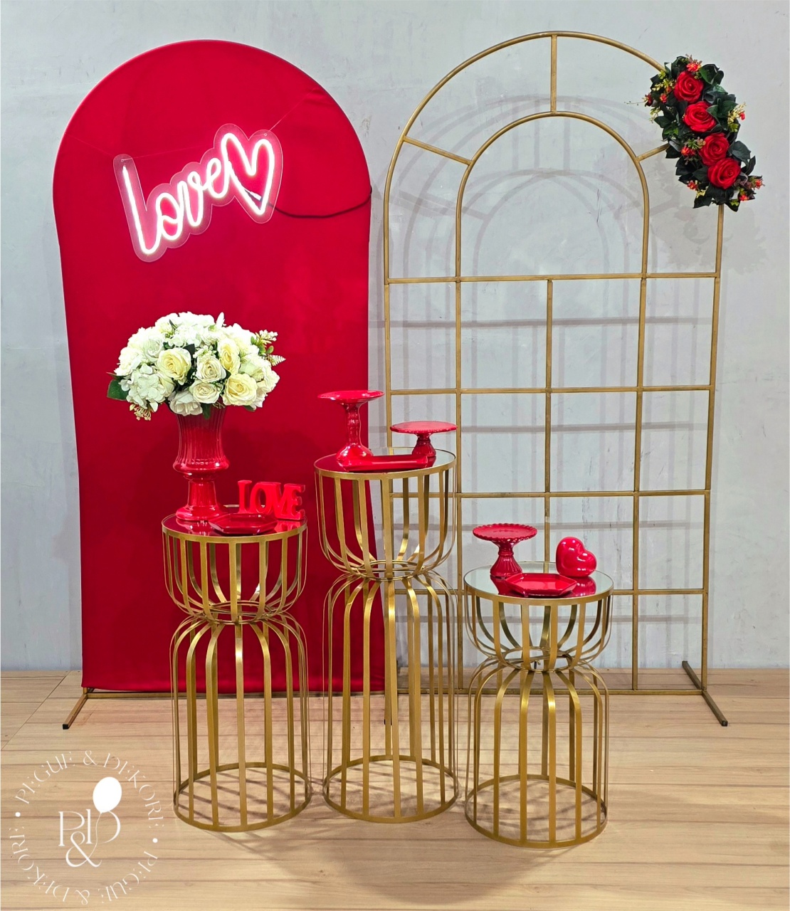 Kit Elegance Love Janela/Lateral Com Vermelho - Coleção:amor - Pegue e Dekore