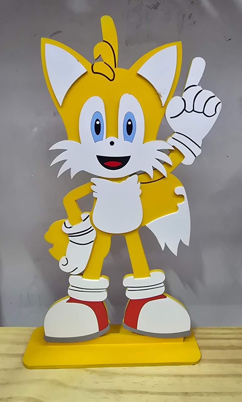Display 3D Sonic Amarelo  - Pegue e Dekore