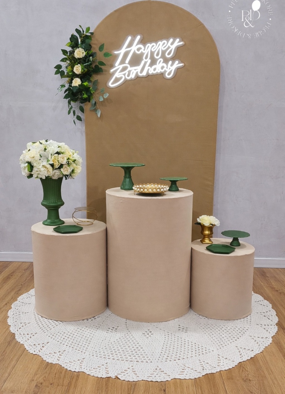 Kit Elegance Feminino Bege Com Verde- Coleção Aura - Pegue e Dekore