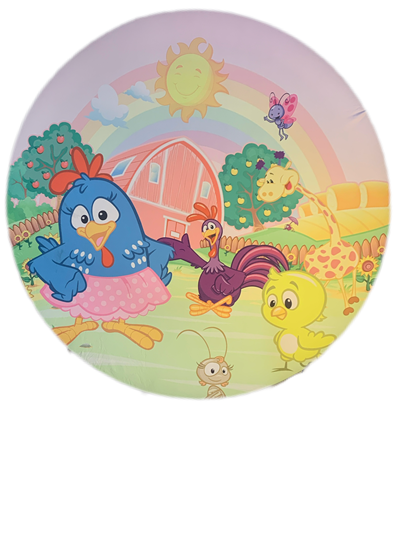 Painel Sublimado Galinha Pintadinha Rosa - Pegue e Dekore
