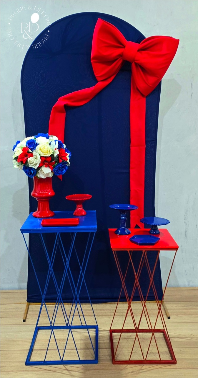 Kit Essencial Vermelho E Azul Coleção:laços - Pegue e Dekore