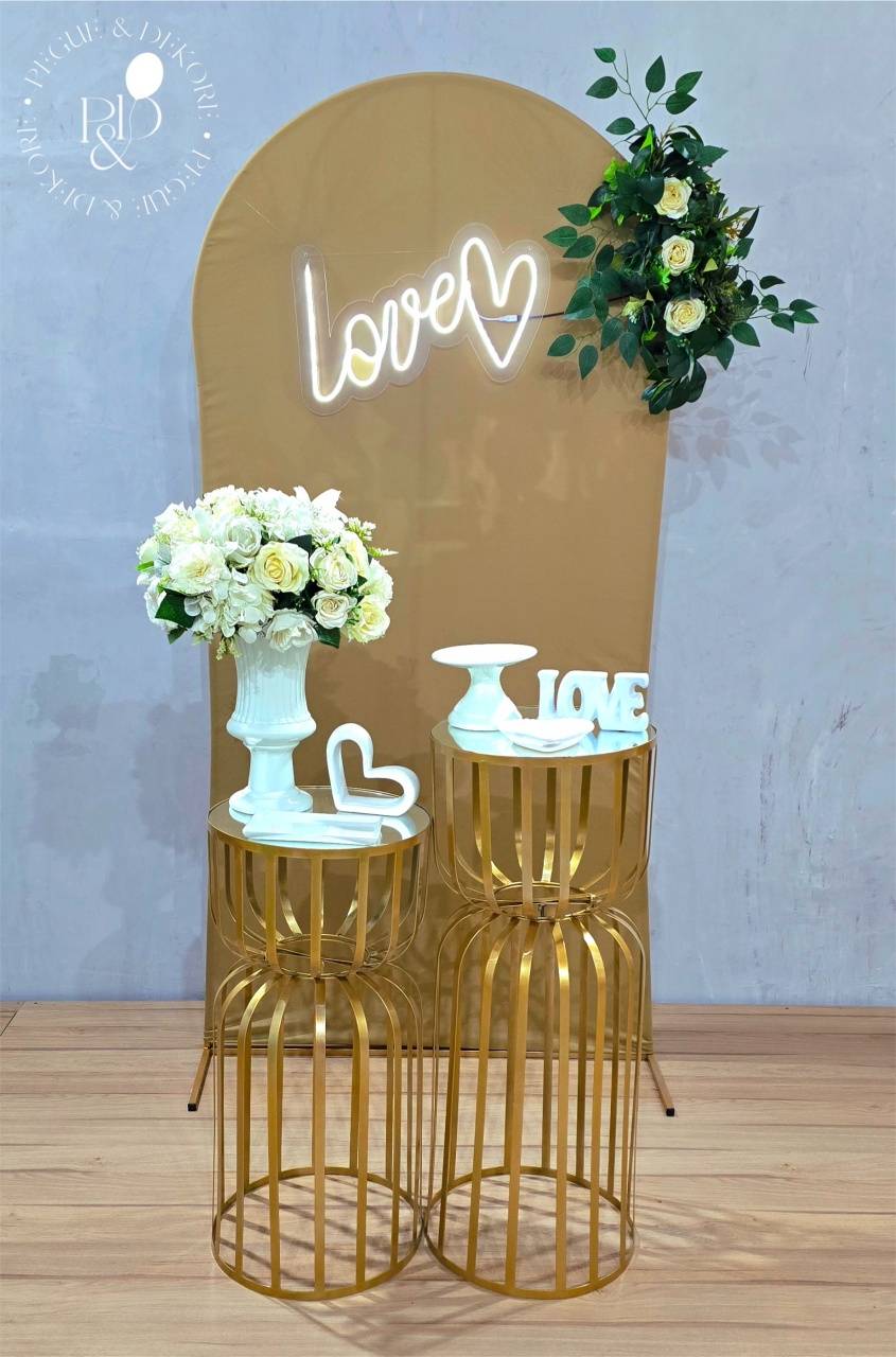 Kit Elegance Love Bege Com Branco Coleção:amor - Pegue e Dekore