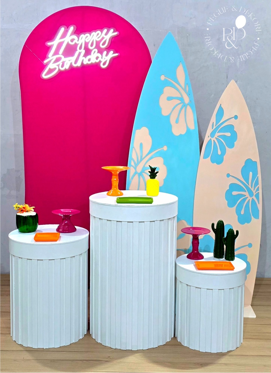 Kit Elegance Tardezinha/ Tropical Prancha - Coleção: Praia & Diversão - Pegue e Dekore
