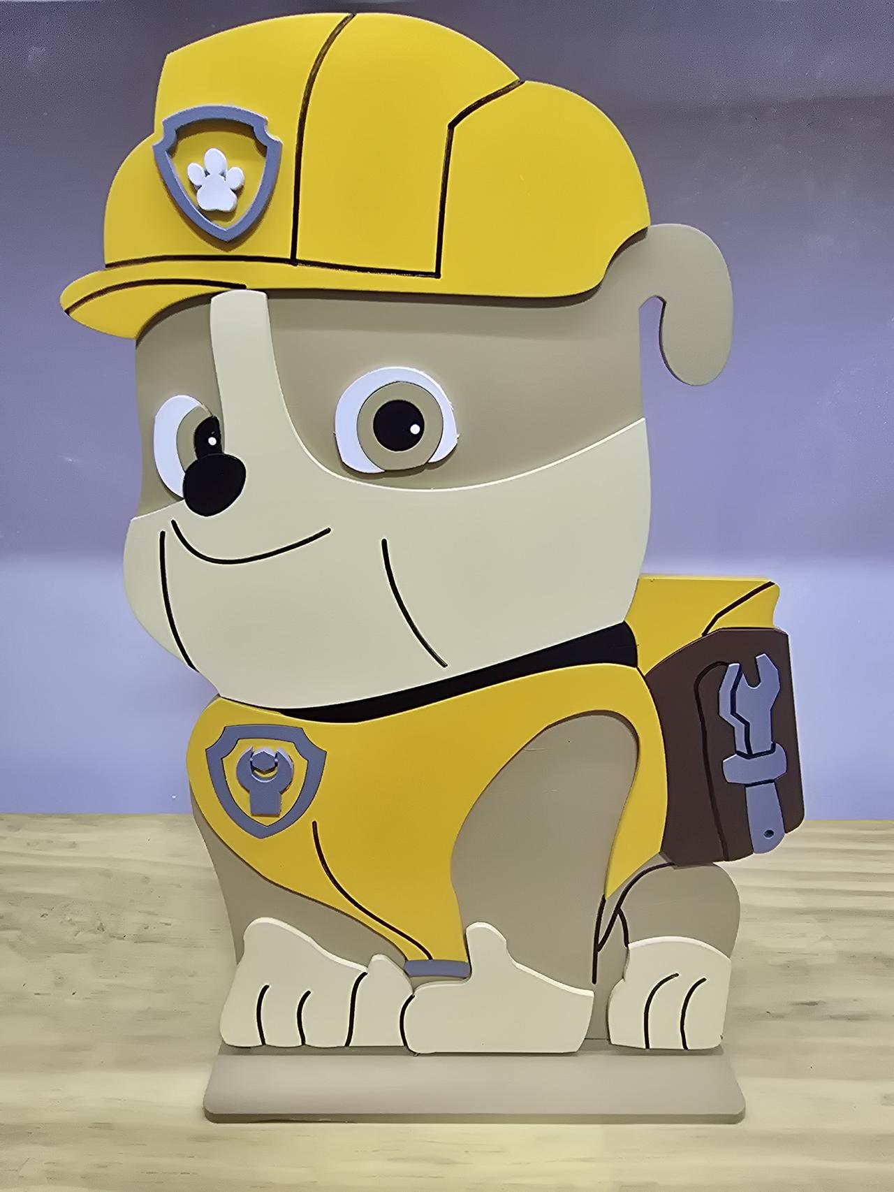 Display 3D Patrulha Canina Rubble - Pegue e Dekore
