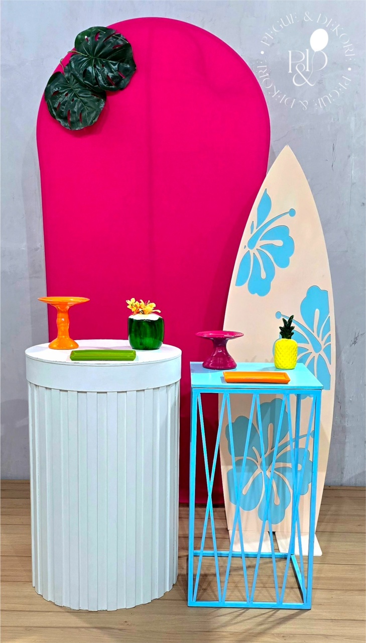 Kit Essencial Tardezinha/ Tropical Azul - Coleção: Praia & Diversão - Pegue e Dekore