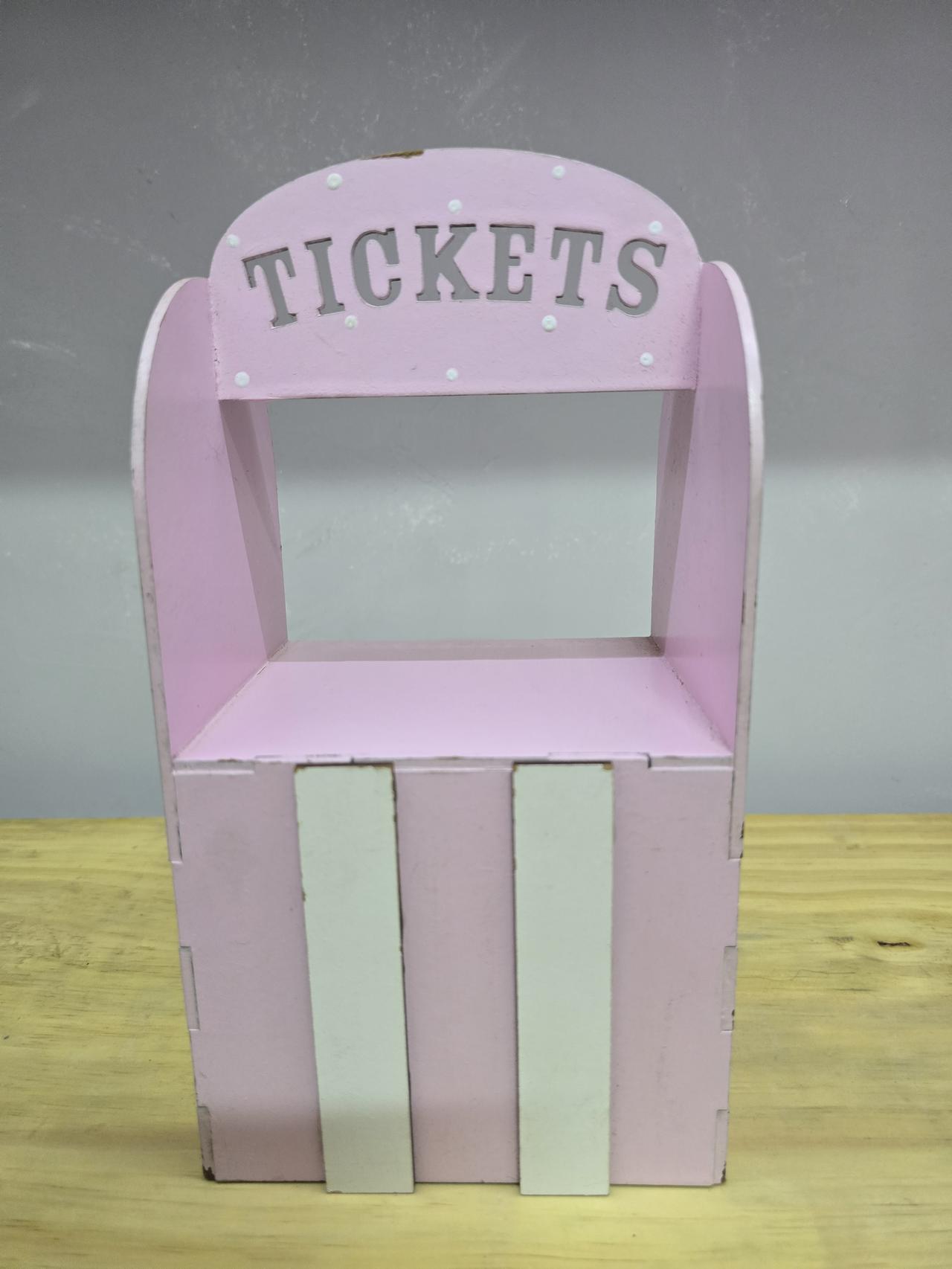 Display 3D Circo Ticket Rosa - Pegue e Dekore