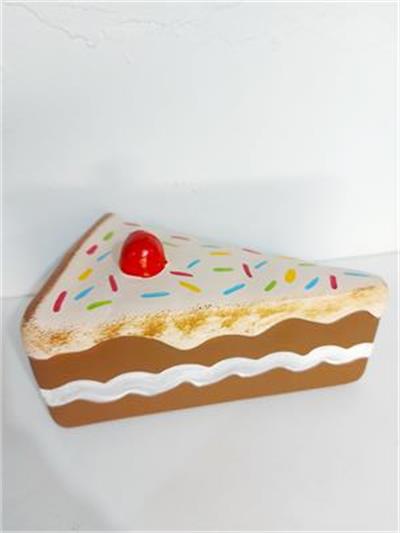 Fatia de Bolo G Chocolate Com Recheio Branco - Pegue e Dekore