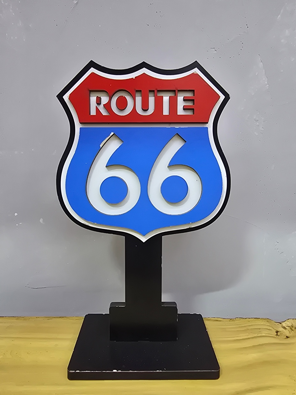 Display 3D Placa Route 66 - Pegue e Dekore
