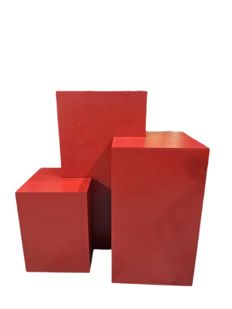 Trio de Cubos (Mesas) Desconstruído Vermelho  - Pegue e Dekore