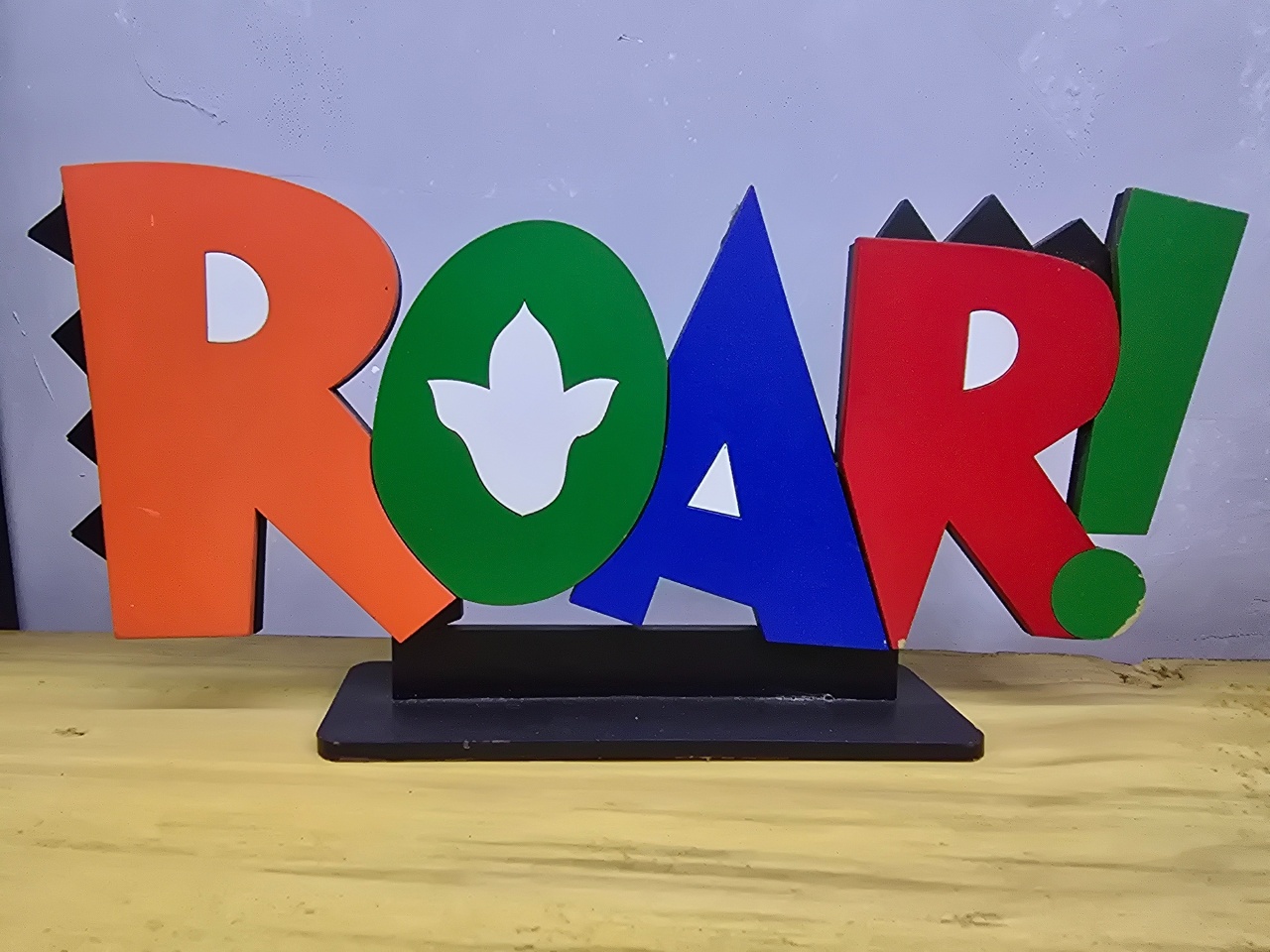 Display 3D Placa Roar Dinossauro  - Pegue e Dekore