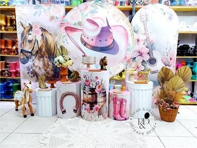 Cowboy Rosa Luxo - Pegue e Dekore