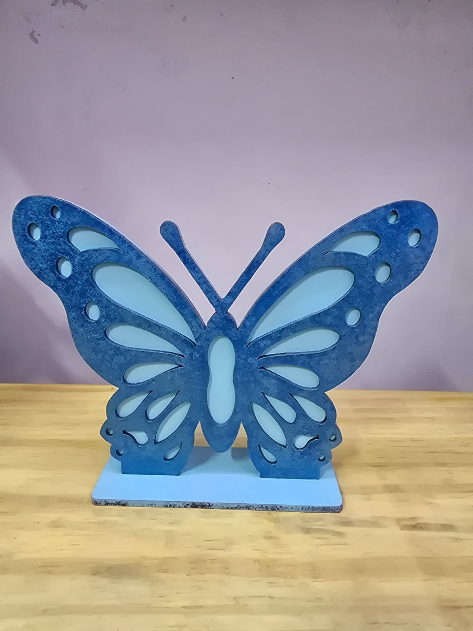 Display 3D Borboleta Azul Claro E Azul Escuro Candy - Pegue e Dekore