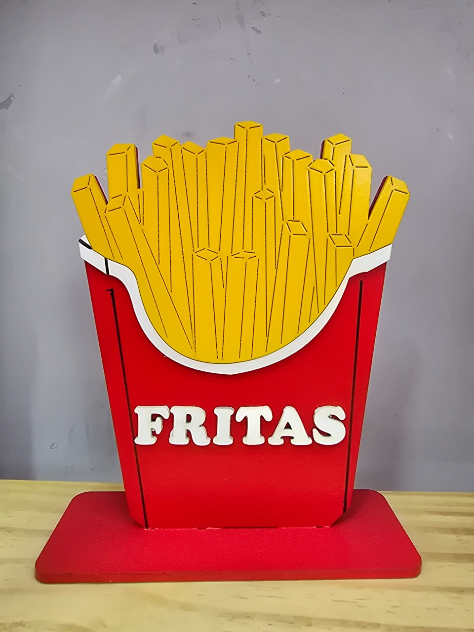 Display 3D Batata Frita - Pegue e Dekore