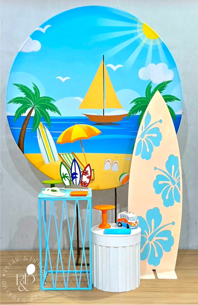 Kit Essencial Praia/Azul - Coleção: Praia & Diversão - Pegue e Dekore