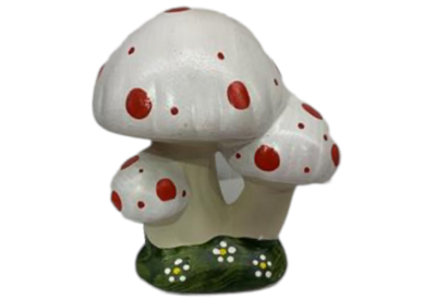 Cogumelo Triplo Cerâmica Branco - Pegue e Dekore