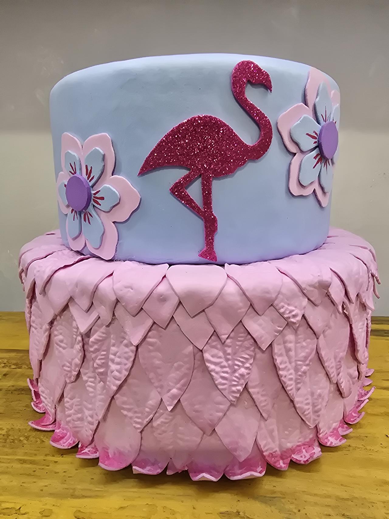 Bolo Fake Flamingo - Pegue e Dekore