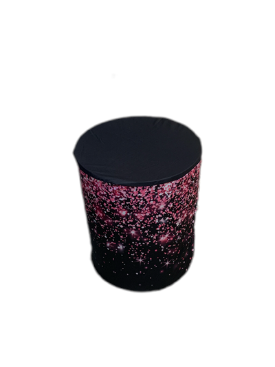 Capa de Cilindro Sublimado Glitter Rosa E Preto  P - Pegue e Dekore