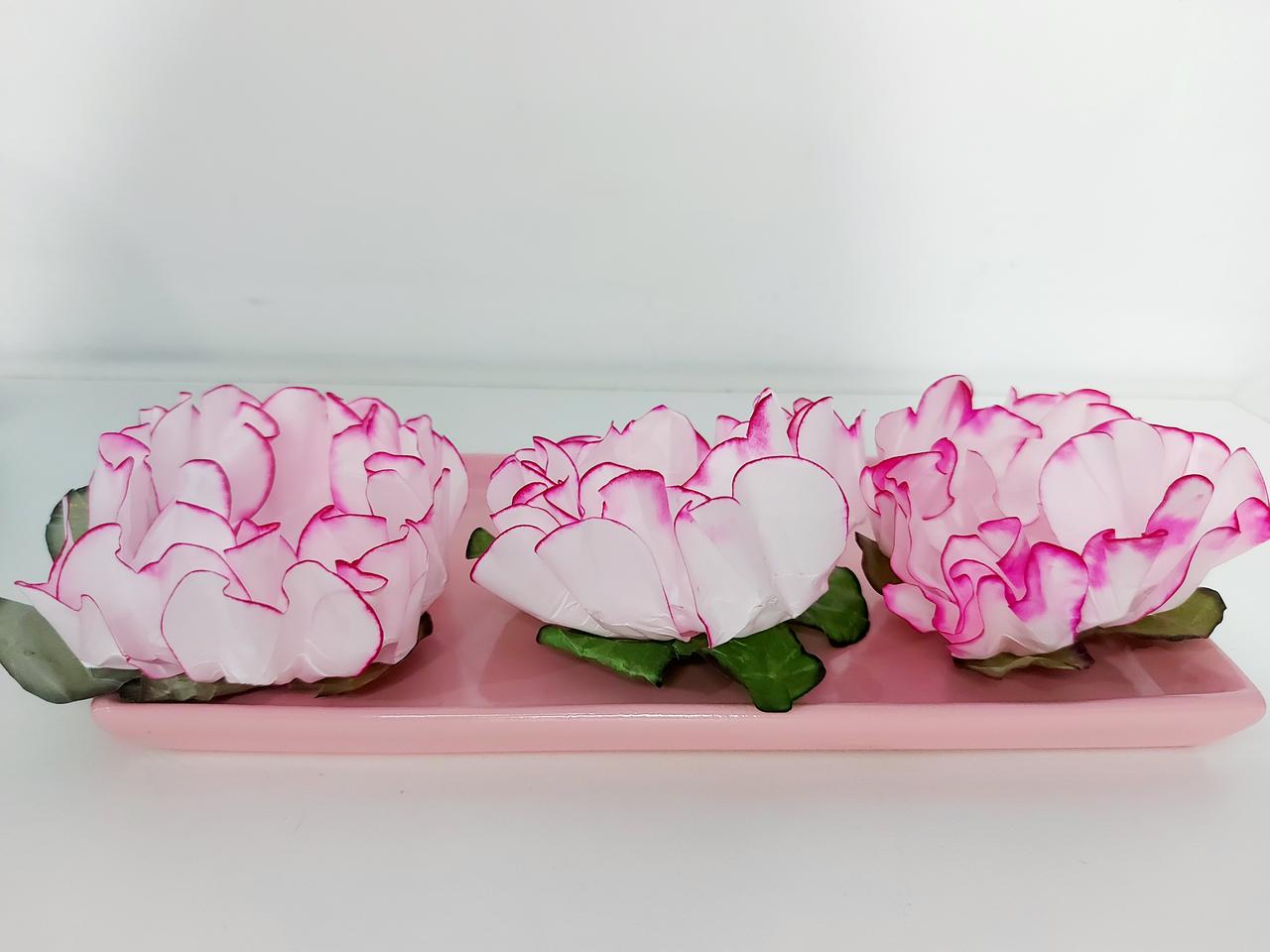Travessa Lisa Sem Pé Rosa Bebê - Pegue e Dekore