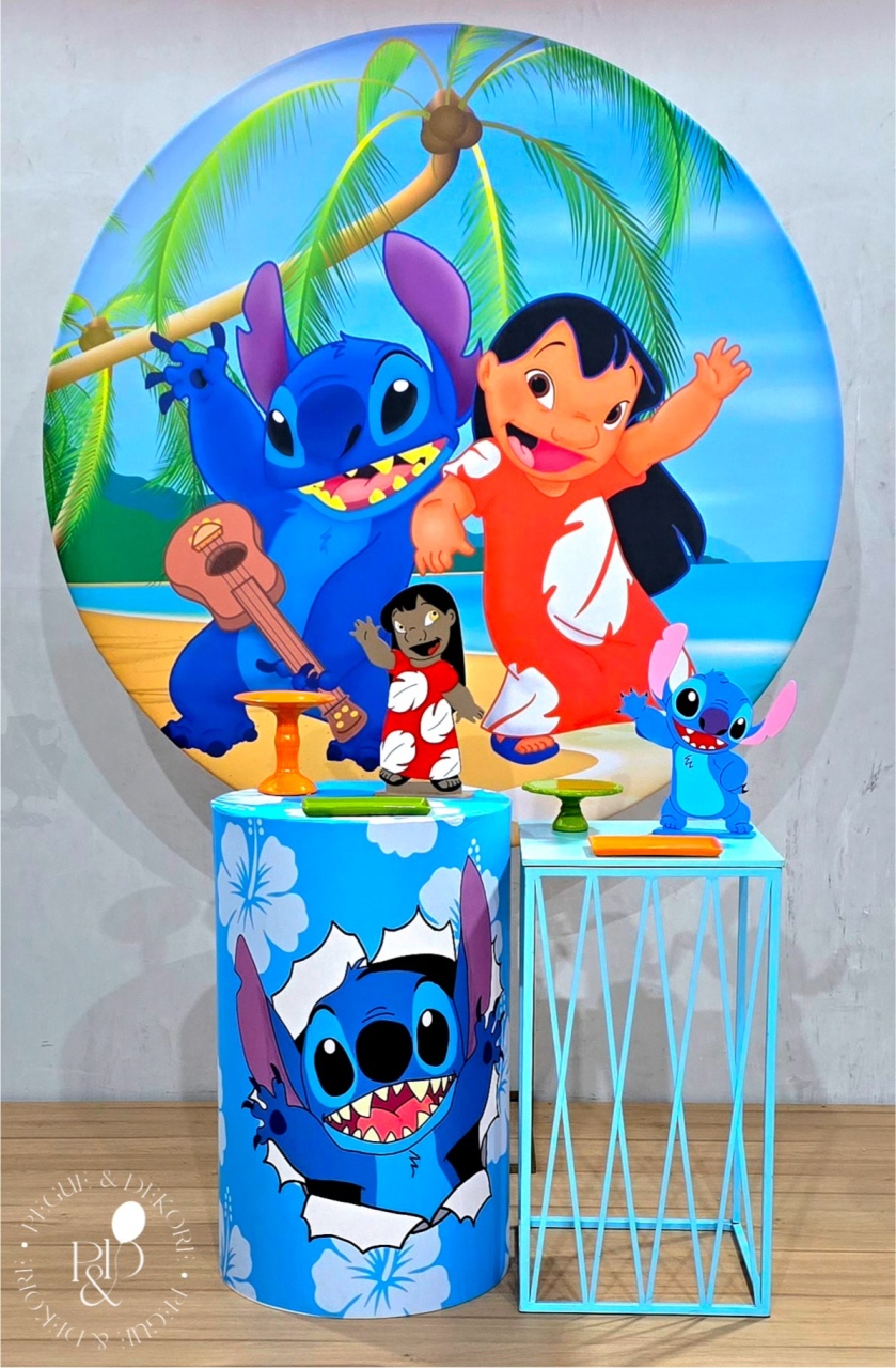 Kit Essencial Lilo Stitch (K6899) - Coleção: Praia & Diversão - Pegue e Dekore