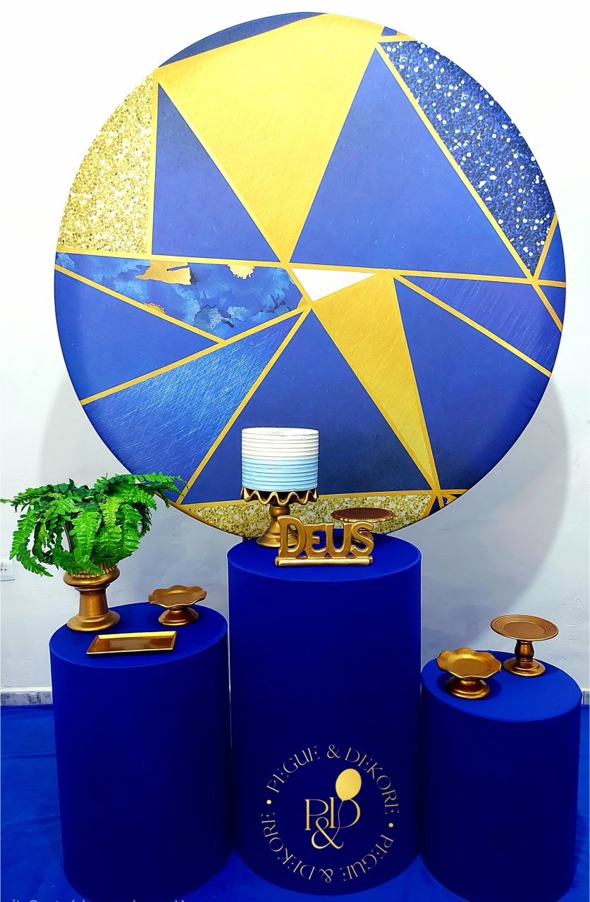 Kit Essencial Adulto Masculino Azul E Dourado- Coleção:homem de Valor - Pegue e Dekore
