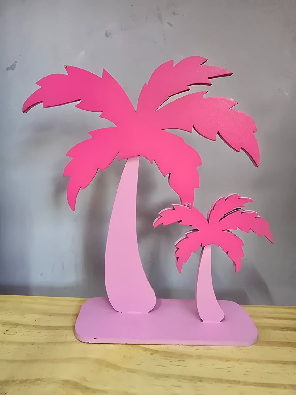 Display 3D Coqueiro Rosa - Pegue e Dekore