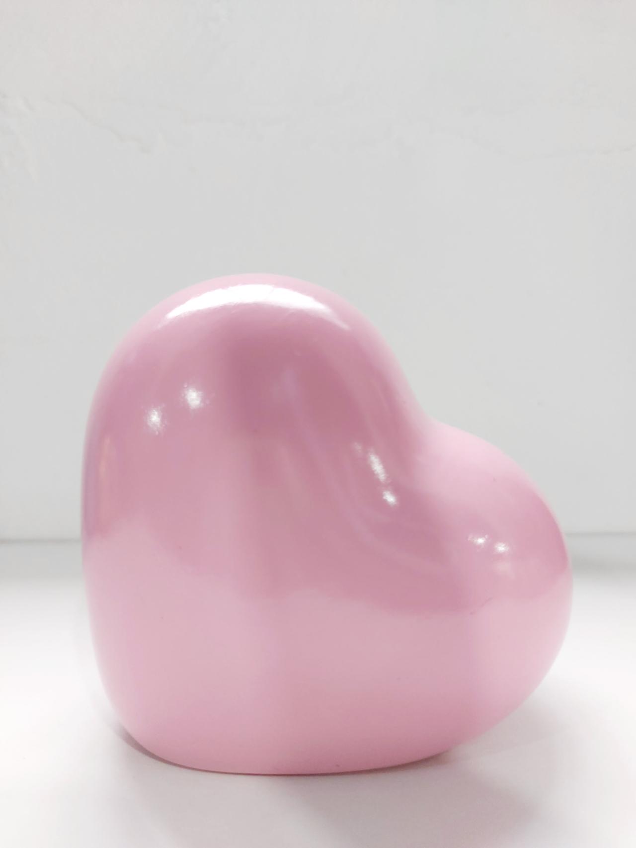 Coração Cerâmica P Rosa Bebê - Pegue e Dekore