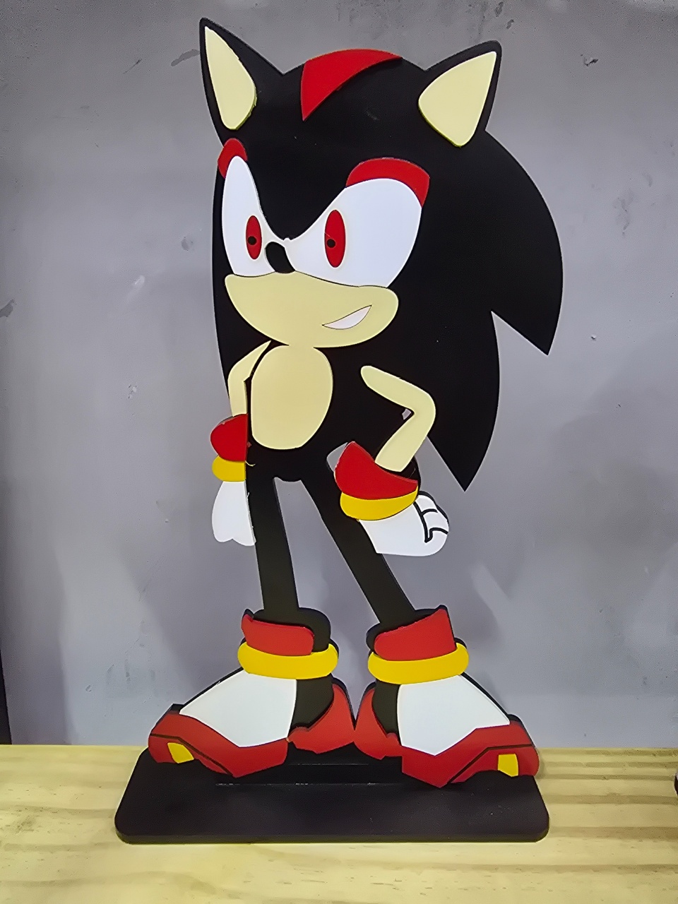 Display 3D Sonic Preto  - Pegue e Dekore