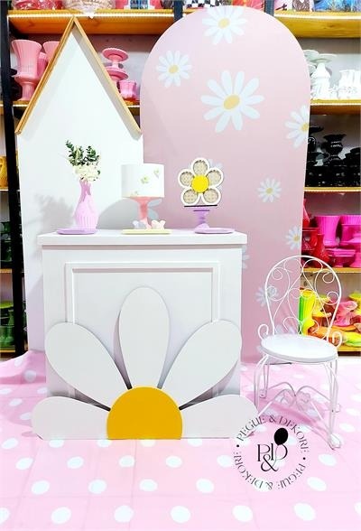 Kit Completo Flor Margarida Mod.3 ( Casinha/Mesa Boiserie) - Pegue e Dekore