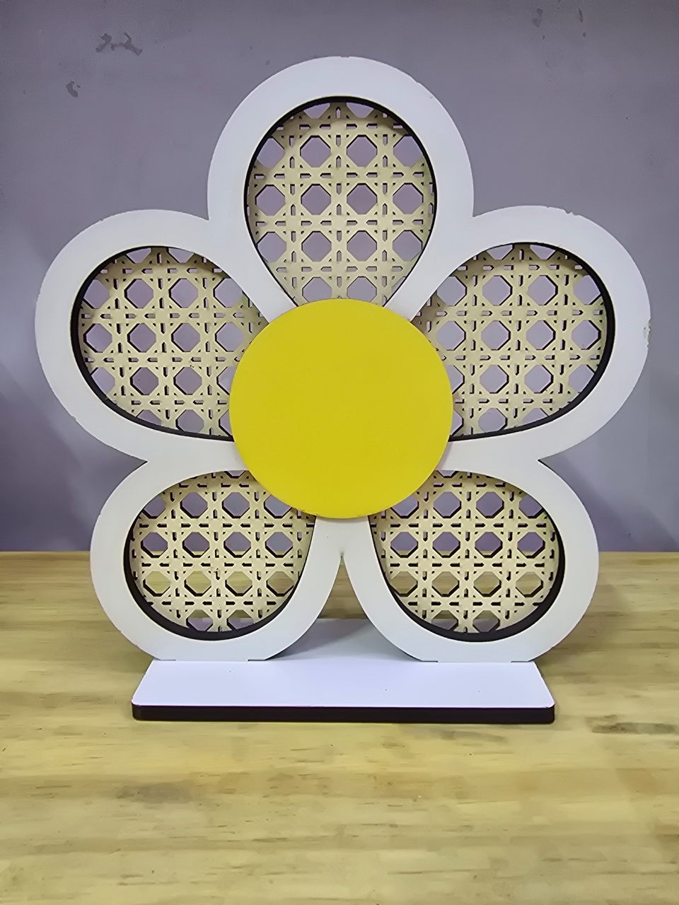 Display 3D Flor Margarida Vazada - Pegue e Dekore