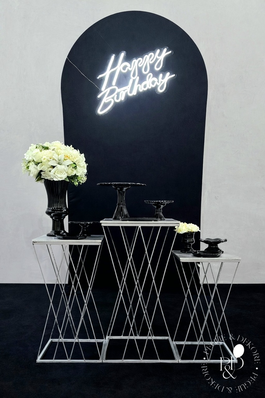 Kit Elegance Unisex Preto Com Prata -Coleção Noite de Prata - Pegue e Dekore