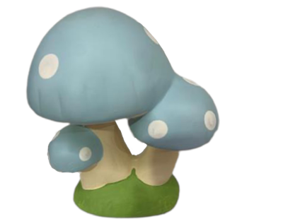 Cogumelo Triplo Cerâmica Azul - Pegue e Dekore