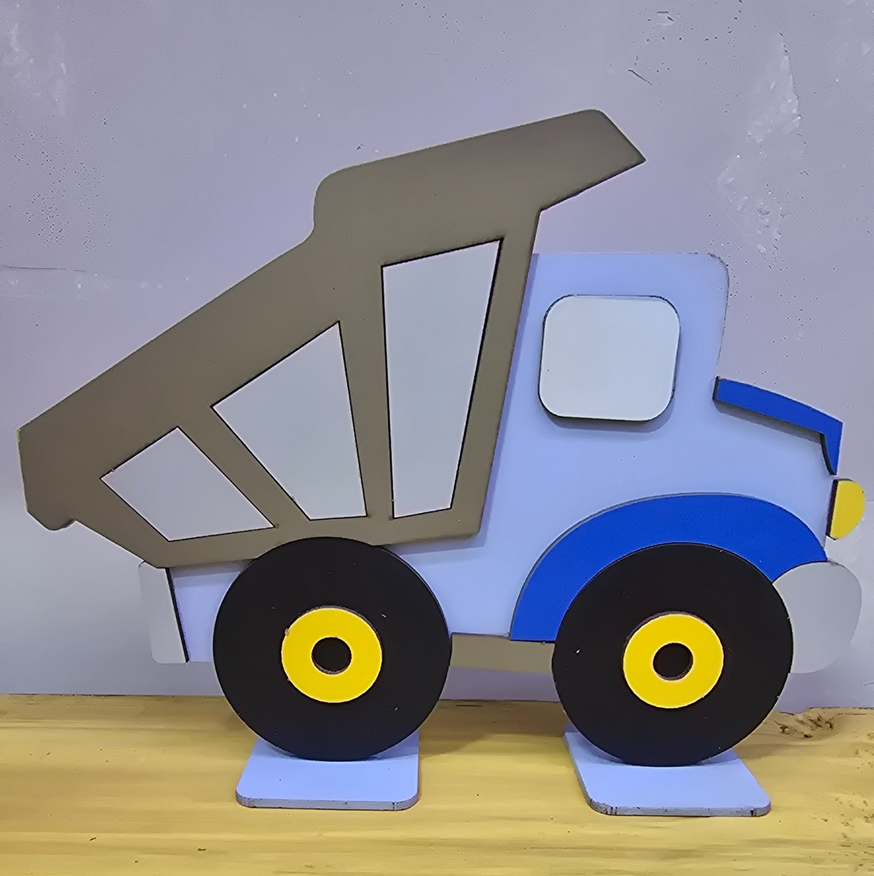Display 3D Caminhão de Obra - Pegue e Dekore