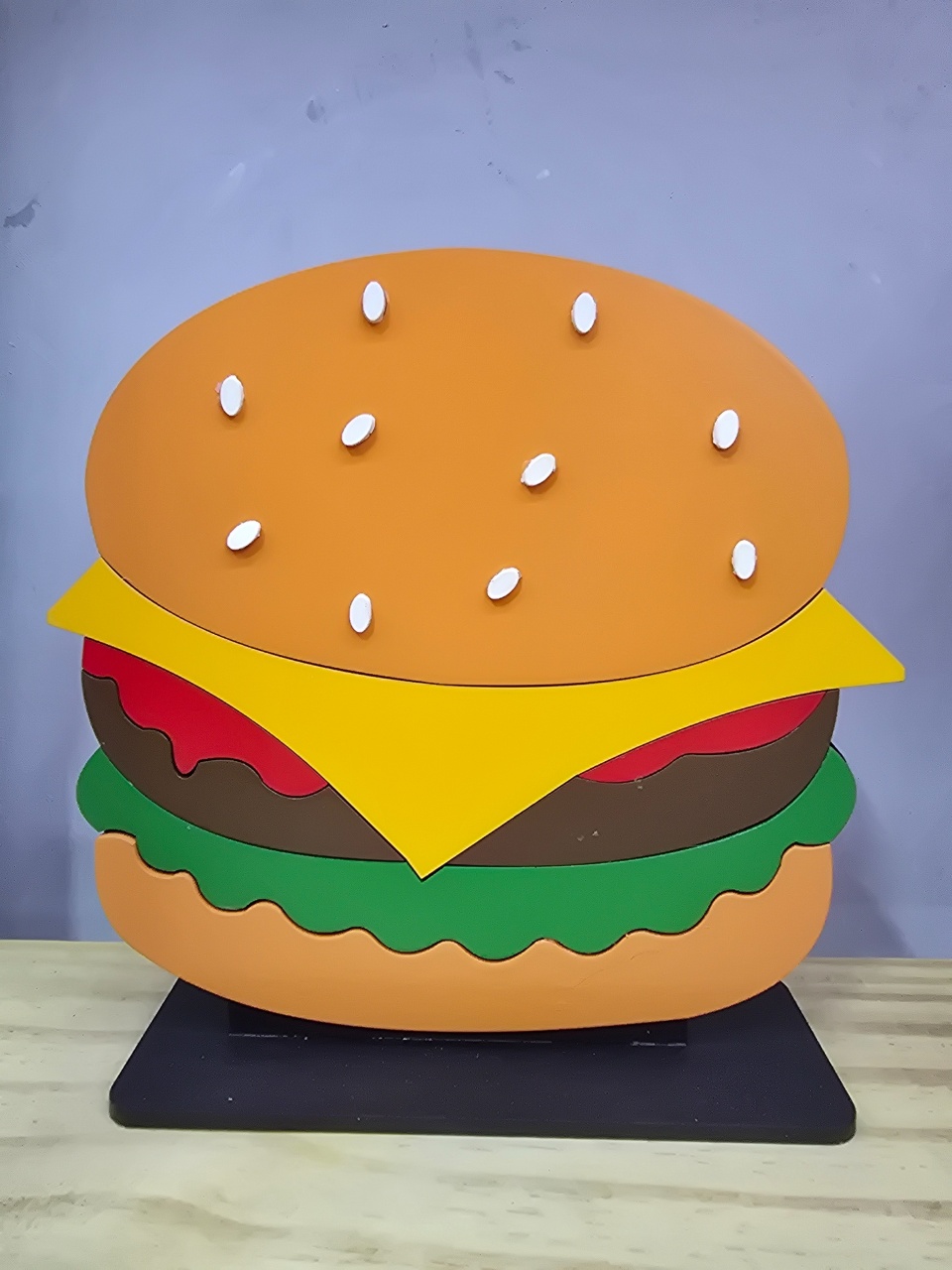 Display 3D Hambúrguer  - Pegue e Dekore