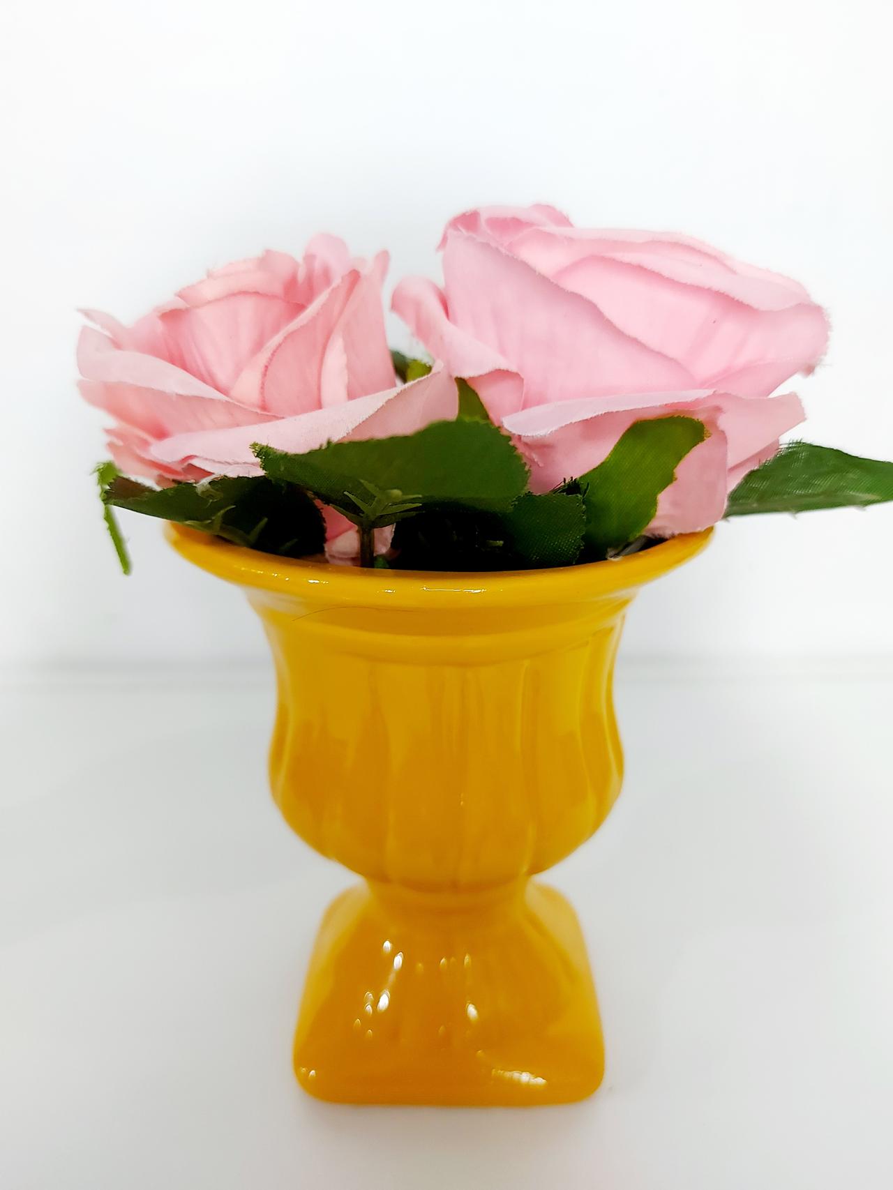 Vaso Greguinho Amarelo Gema - Pegue e Dekore