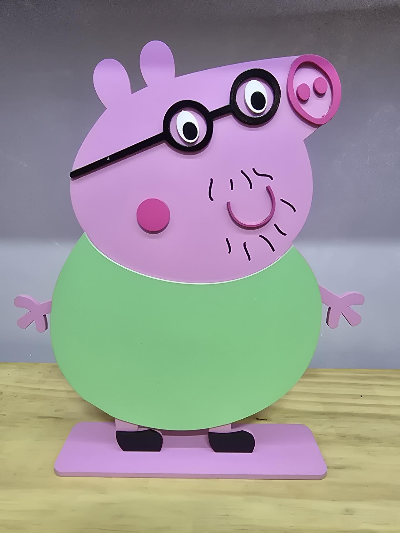 Display 3D Peppa Pig Papai Pig - Pegue e Dekore