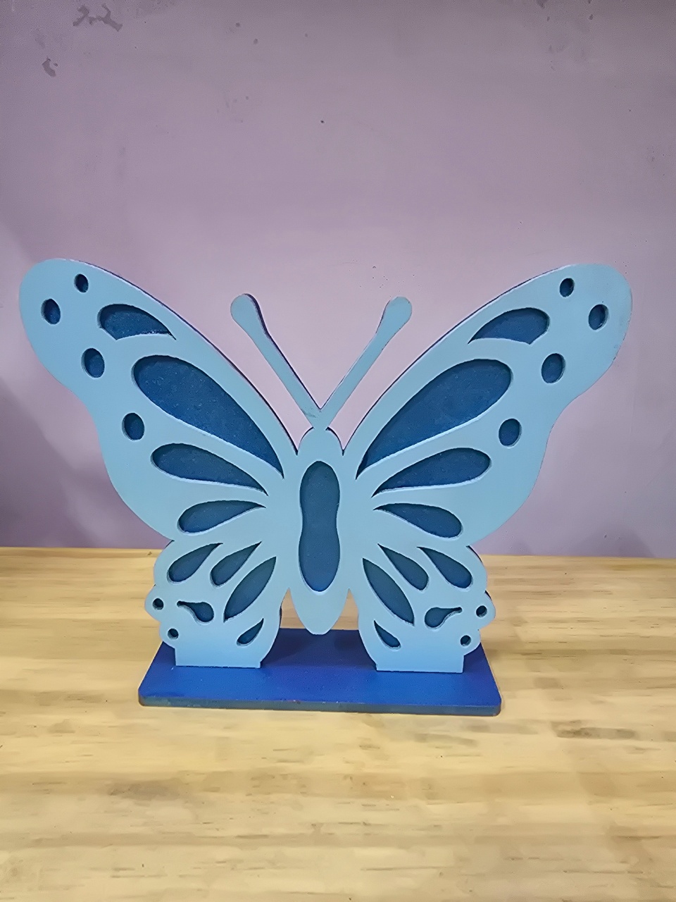 Display 3D Borboleta Azul Escuro E Azul Claro Candy - Pegue e Dekore