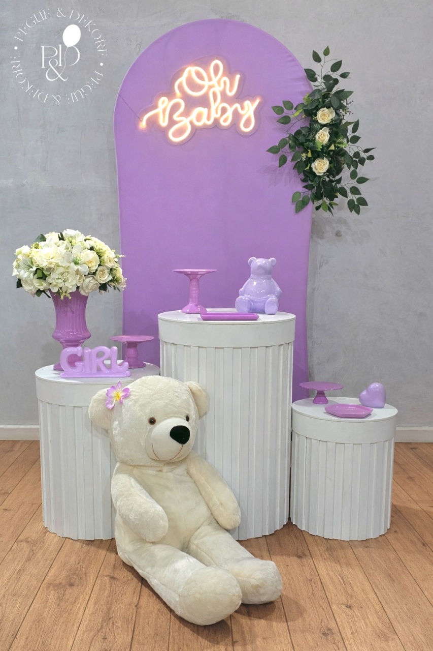 Kit Elegance Chá de Bebê/Lilas Mod:01 - Coleção: Doce Espera   - Pegue e Dekore