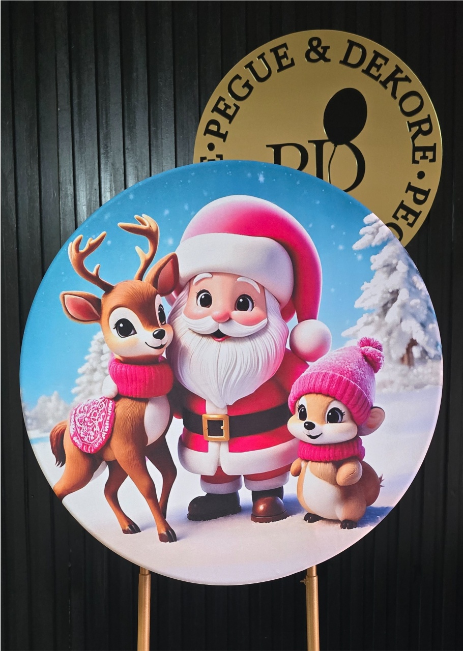 Mini Painel Natal Rosa - Pegue e Dekore