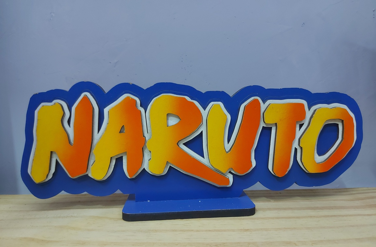 Display 3D Placa Naruto - Pegue e Dekore