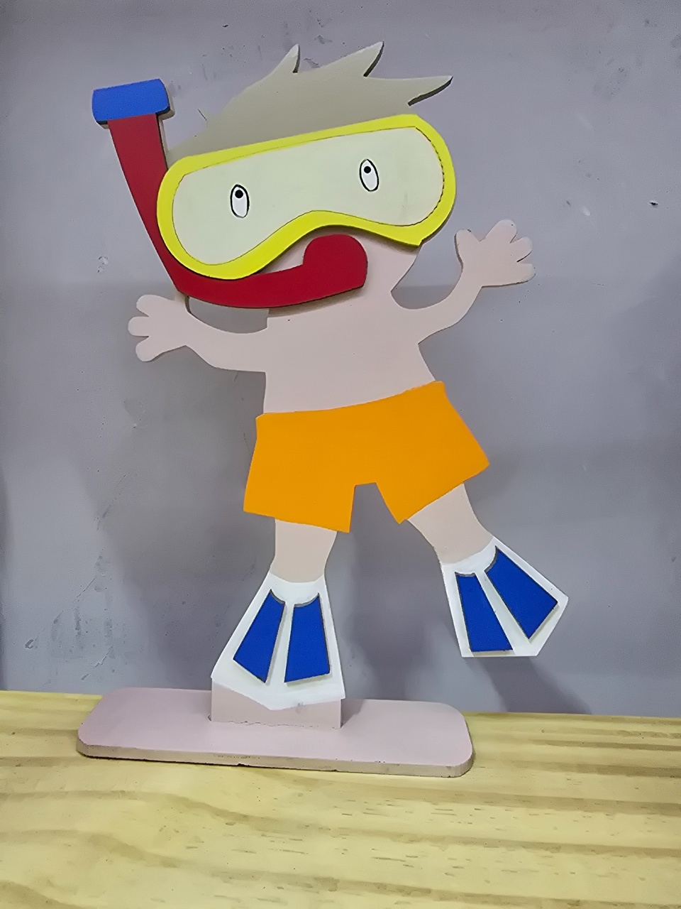 Display 3D  Menino Mergulhador - Pegue e Dekore