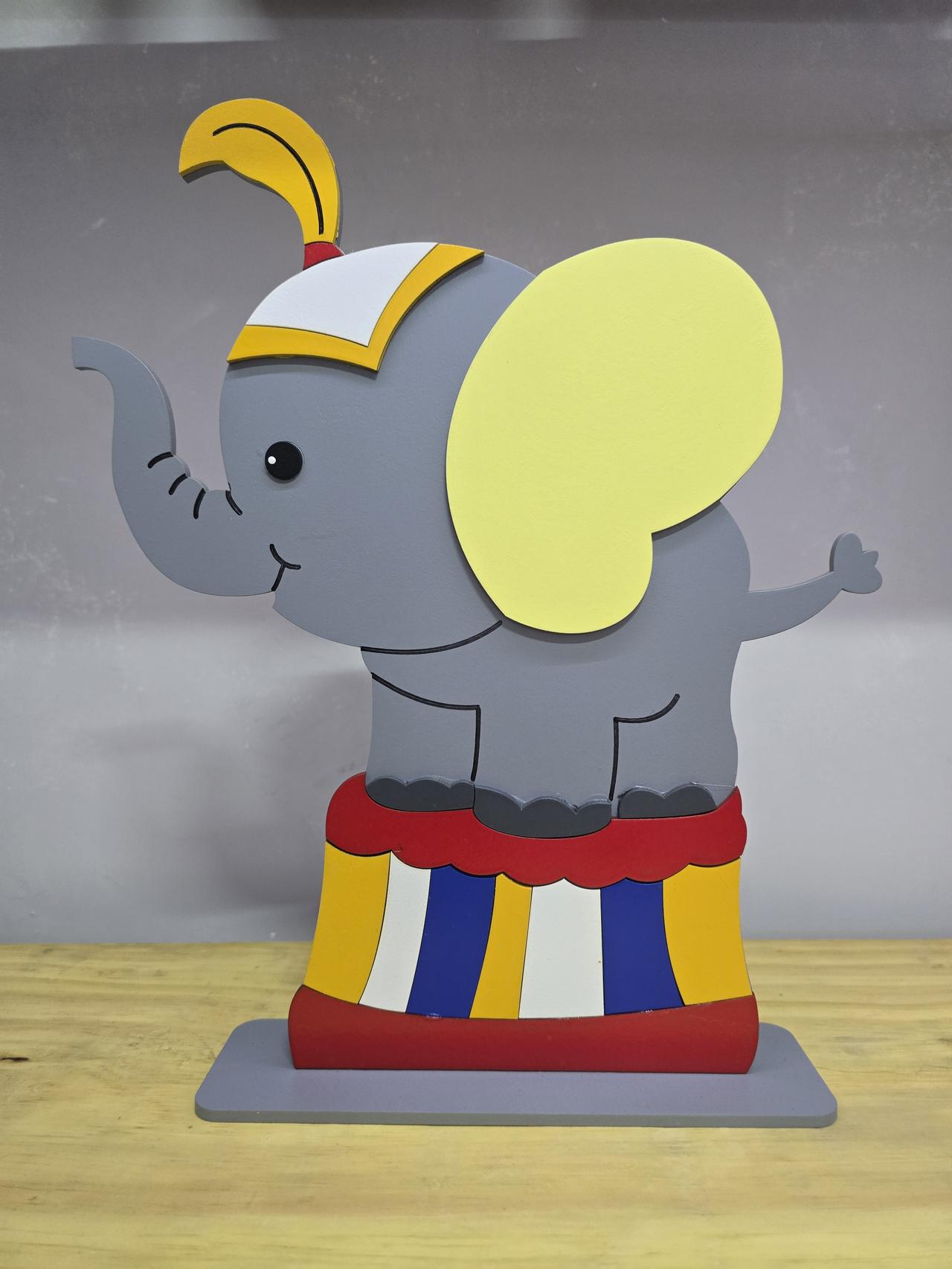 Display 3D Circo Elefante - Pegue e Dekore