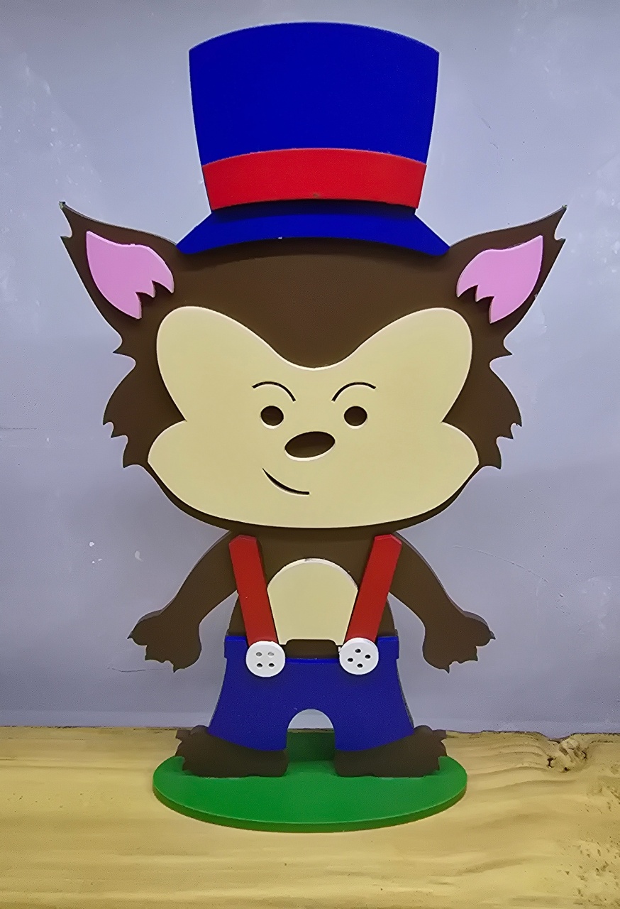 Display 3D Lobo Mal  - Pegue e Dekore