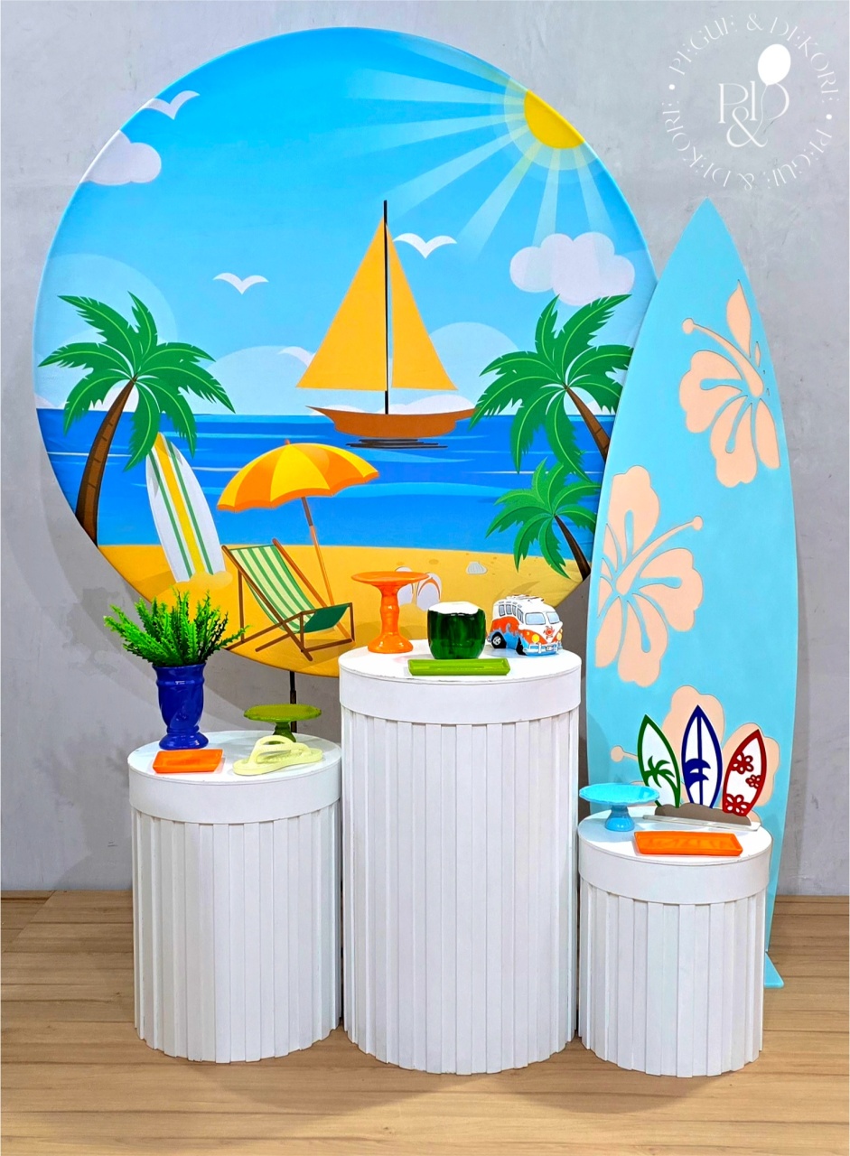 Kit Elegance Praia/Ripado/Prancha - Coleção: Praia & Diversão - Pegue e Dekore