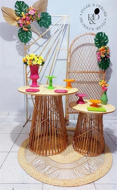 Tropical Pink/Laranja E Verde(Geométrico/Vime) - Pegue e Dekore