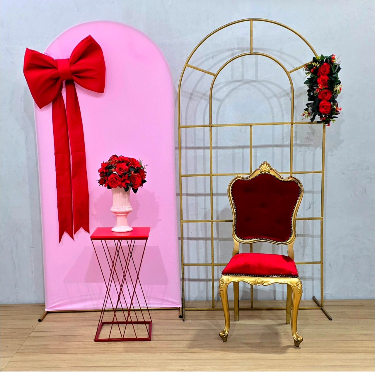 Kit Elegance Instagramável Rosa Com Vermelho (K9880) Coleção: Instagramável - Pegue e Dekore