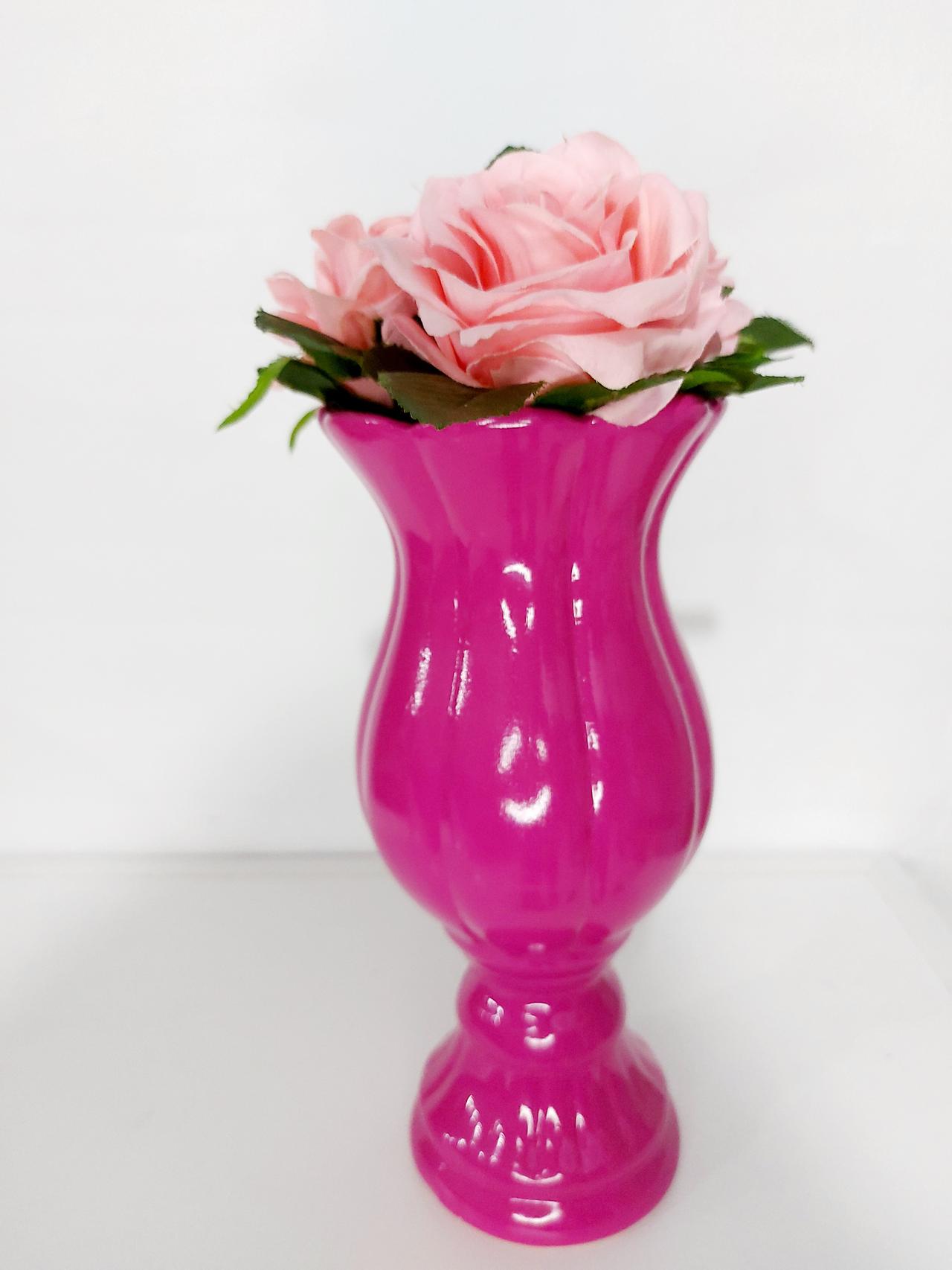 Vaso Flor M Rosa Pink - Pegue e Dekore