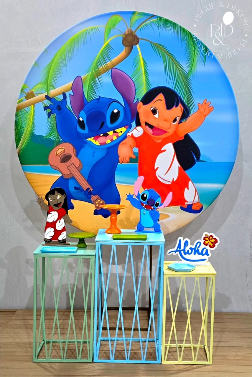 Kit Essencial Lilo Stitch (K1121) - Coleção: Praia & Diversão - Pegue e Dekore