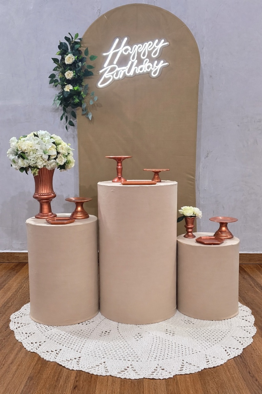 Kit Elegance Feminino Bege Com Rose Gold -Coleção Aura  - Pegue e Dekore
