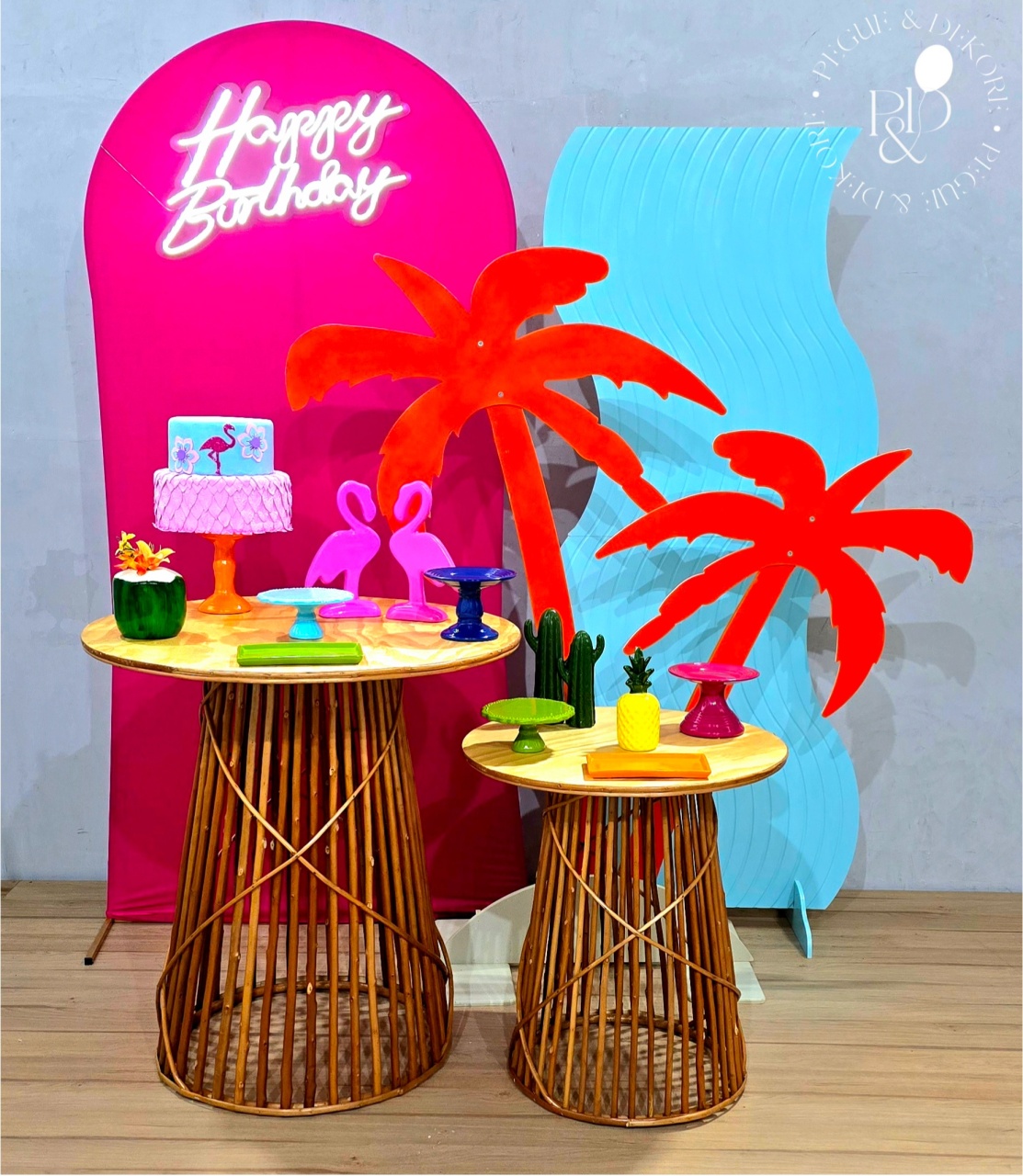 Kit Signature Tropical/ Flamingo/ Tardezinha- Coleção: Praia & Diversão - Pegue e Dekore