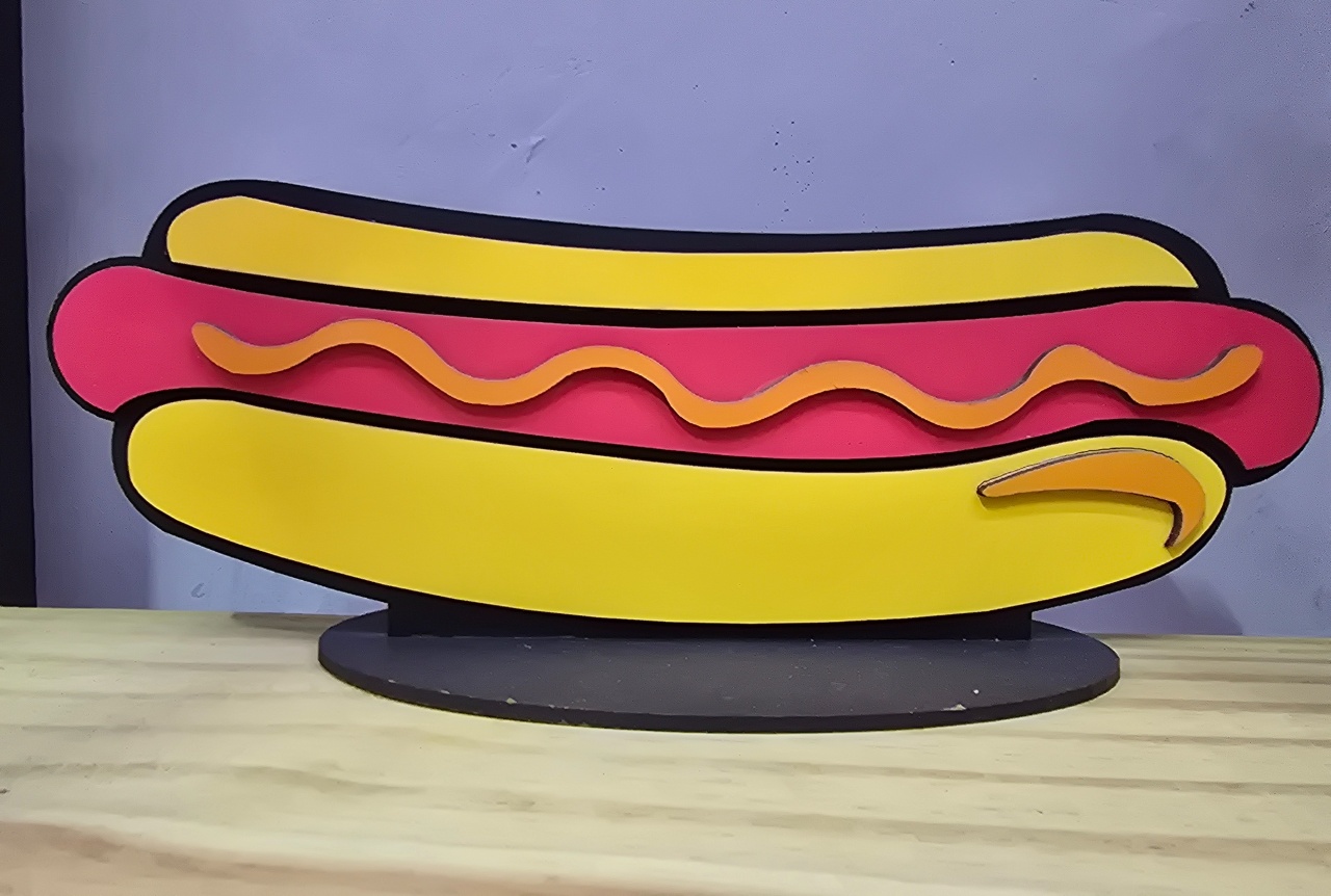 Display 3D Cachorro Quente - Pegue e Dekore